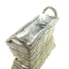 nature trends Weidenzweig Korb mit Henkeln rechteckig grau gewachst 34 x 12 cm