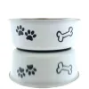 Nobby® Hunde Edelstahlnapf FUSION M Weiß rutschfest Ø 16 cm ca. 940 ml