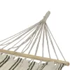 outdoor living Hängematte Wollweiß mit Grünen Streifen 200 x 100 cm - Polyester-Baumwolle