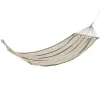 outdoor living Hängematte Wollweiß mit Lila Streifen 200 x 100 cm - Polyester-Baumwolle