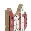 POSIWIO Weihnachtsdeko Häuserzeile Rot & Weiß 18 x 9 cm - MDF