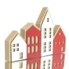 POSIWIO Weihnachtsdeko Häuserzeile Rot & Weiß 20 x 13 cm - MDF