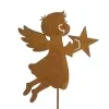 POSIWIO Weihnachtsstecker Engel mit Stern Rostfinish 26 cm - Metall