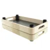 Riffelmacher Deko-Tablett 4 magnetische schwarze Kerzenhalter Holz 33 x 18 cm - Holz & Metall