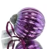 Riffelmacher Prunkvoller Weihnachtsschmuck Kugel Violett gerippt Antikstil Ø 10 cm - Glas