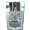 Riffelmacher Weihnachtsdeko Teelichtglas mit Kristallstern Blau-Silber Ø 7 cm