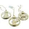 Riffelmacher Weihnachts- Reliefanhänger Goldfarben 3 Motive je 7 x 9 cm - Aluminium