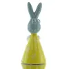 Scheulen Keramik-Hase Mira mit Herz-Hänger, gelb-grau, 9x6xh15 cm