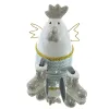 Scheulen Keramik-Huhn Arne mit Baumelbeinen, grau-türkis, 12,6x9,2xH14,5 cm