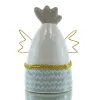 Scheulen Keramik-Huhn Arne mit Baumelbeinen, grau-türkis, 12,6x9,2xH14,5 cm
