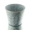 SCHEULEN Pflanzen-Übertopf Grau mit Goldrand & Ranken-Design Ø 19 cm - Metall