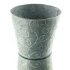 SCHEULEN Pflanzen-Übertopf Grau mit Goldrand & Ranken-Design Ø 19 cm - Metall