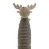 SCHEULEN Weihnachtsdeko Elch Natur mit brauner Kordel umwickelt 14,5 cm - Holz