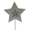 SCHEULEN Weihnachtsdeko Pflanzenstecker in Sternform Grau & Beige Ø 10 cm - Filz