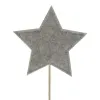 SCHEULEN Weihnachtsdeko Pflanzenstecker in Sternform Grau & Beige Ø 10 cm - Filz