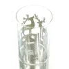 SCHEULEN Weihnachtswindlicht Hirsche Champagner mit Glitzer - Glas & Metall