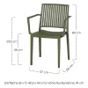 Siena Garden Urban Lights Lane Stapelsessel mit Armlehne - Polypropylen glasfaserverstärkt, olive, 56 x 57 x 82 cm
