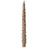 Spitzkerzen Tannenbaum Braun mit Glitter Ø 2,1 cm Höhe 25 cm - 2 Stück