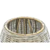 VAN DER LEEDEN Couchtisch Teak/Rattan Grau Ø 64 Höhe 55 cm