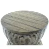 VAN DER LEEDEN Couchtisch Teak/Rattan Grau Ø 65 Höhe 32 cm