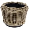 VAN DER LEEDEN DRYPOT® Rattan Pflanzkübel Grau Ø 25 cm - Sylter Körbe