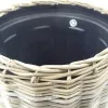 VAN DER LEEDEN DRYPOT® Rattan Pflanzkübel Grau Ø 45 cm - Sylter Körbe