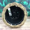 VAN DER LEEDEN DRYPOT® Rattan Pflanzkübel Grau Ø 68 cm - Sylter Körbe