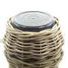 VAN DER LEEDEN DRYPOT® Rattan Pflanzschale Grau Ø 40 cm - Sylter Körbe