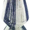 VAN DER LEEDEN Laterne Ø 26 cm Höhe 30 cm blau weiß - Papierseil