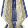 VAN DER LEEDEN Laterne Stripes Natur Weiß Blau Ø 26 cm Höhe 30 cm - Jute & Metall