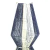VAN DER LEEDEN Laterne Blau & Weiß Ø 35 cm Höhe 50 cm - Papierseil & Metall