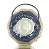VAN DER LEEDEN Laterne Blau Natur Weiß Ø 26 cm Höhe 31 cm - Seegras & Metall