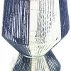 VAN DER LEEDEN Laterne Blau & Weiß Ø 35 cm Höhe 50 cm - Papierseil & Metall