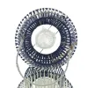 VAN DER LEEDEN Laterne mit Fuß Blau & Weiß Ø 26 cm Höhe 50 cm - Papierseil & Metall