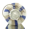 VAN DER LEEDEN Laterne Stripes Natur Weiß Blau Ø 26 cm Höhe 30 cm - Jute & Metall