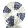 VAN DER LEEDEN Laterne XL Blau & Weiß Ø 34 cm Höhe 60 cm - Papierseil & Metall