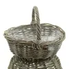 VAN DER LEEDEN Rattan Henkelpflanzkorb Grau mit Folienauskleidung 36 x 28 cm