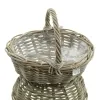 VAN DER LEEDEN Rattan Henkelpflanzkorb Grau mit Folienauskleidung 36 x 28 cm