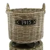 VAN DER LEEDEN Rattan Kaminholzkorb mit Rollen Ø 60 cm