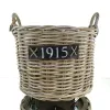 VAN DER LEEDEN Rattan Kaminholzkorb mit Rollen Ø 50 cm