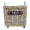 VAN DER LEEDEN Rattan Kaminholzkorb mit Rollen 50 x 50 cm