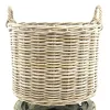 VAN DER LEEDEN Rattan Kaminholzkorb mit Rollen Ø 60 cm
