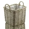 VAN DER LEEDEN Rattan Pflanzkorb quadratisch mit Folienauskleidung 30 x 30 cm