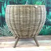 VAN DER LEEDEN Balkon & Garten Rattansessel Jakarta Grau Ø ca. 80 cm
