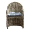 VAN DER LEEDEN Stuhl Rattan Grau 70 x 64 cm Höhe 85 cm + Kissen