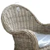 VAN DER LEEDEN Stuhl Rattan Grau 70 x 64 cm Höhe 85 cm + Kissen
