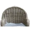 VAN DER LEEDEN Stuhl Rattan Grau 70 x 64 cm Höhe 85 cm + Kissen