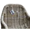 VAN DER LEEDEN Stuhl Rattan Grau - schwarze Beine 56 x 60 cm Höhe 83 cm
