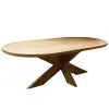 VAN DER LEEDEN Tisch Kreuzbein Oval Teak Natural 240x110 cm Höhe 78 cm