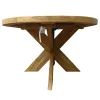 VAN DER LEEDEN Tisch Kreuzbein Oval Teak Natural 240x110 cm Höhe 78 cm